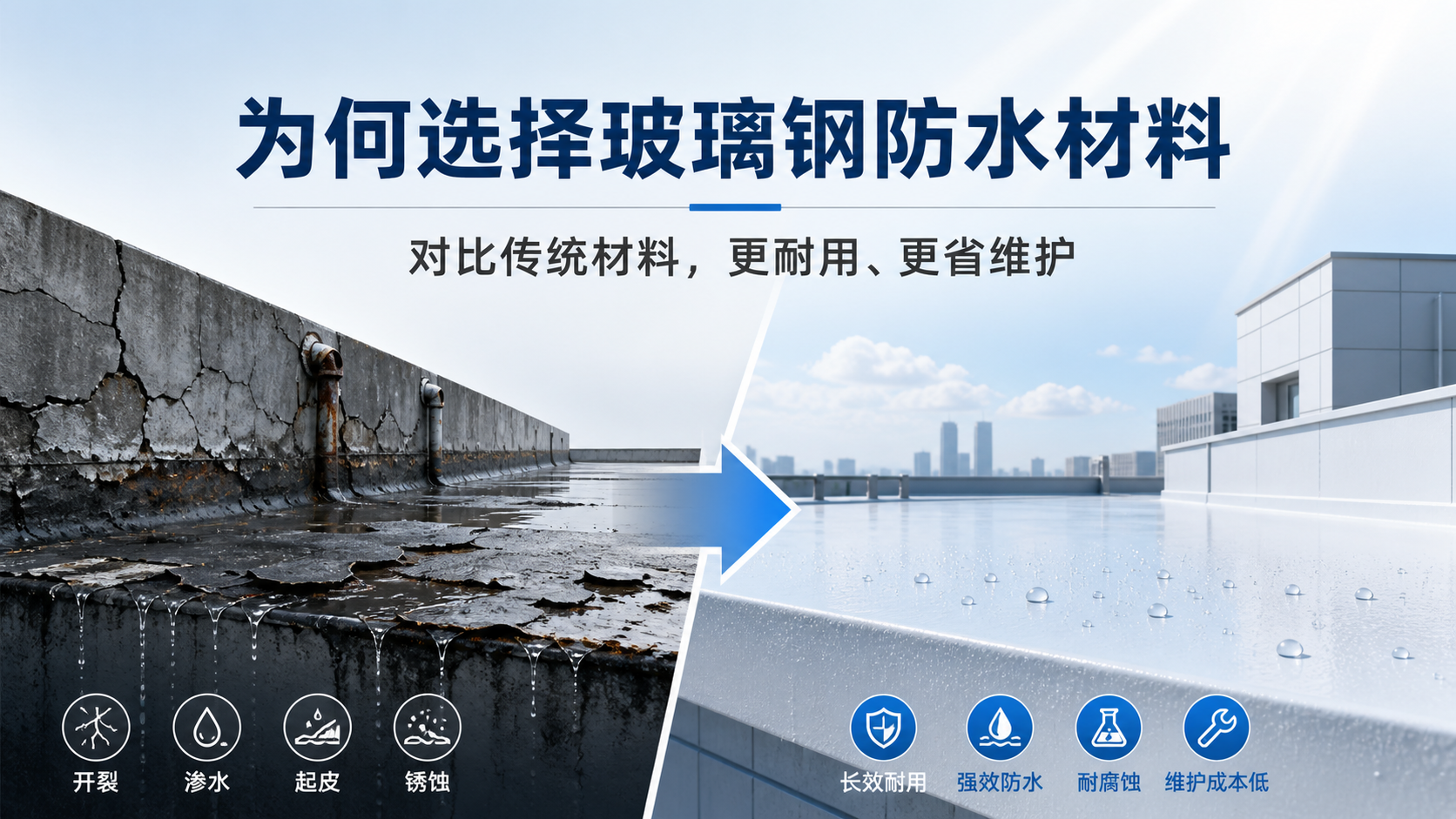 在烟台，为何选择玻璃钢防水材料而非传统材料